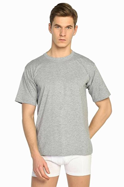 SEDEF YILDIZ Cotton Men's Closed Collar Undershirt Gray 12 Pack