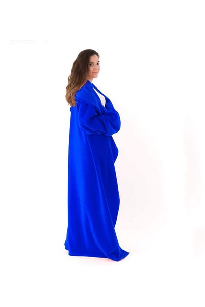 Parti Kırtasiye Wearable Blue Blanket Wearable Sleeved Fleece Blanket Single TV Blanket R1003