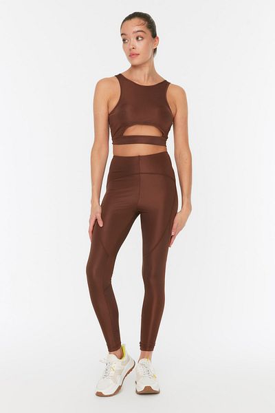 Trendyol Collection Sport-Leggings - Braun - Hoher Bund