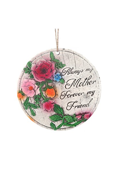 Bosphorus Asılabilir Balkon Ve Bahçe Süsü Gullu,anne Temalı Yuvarlak 15x15x1,1cm