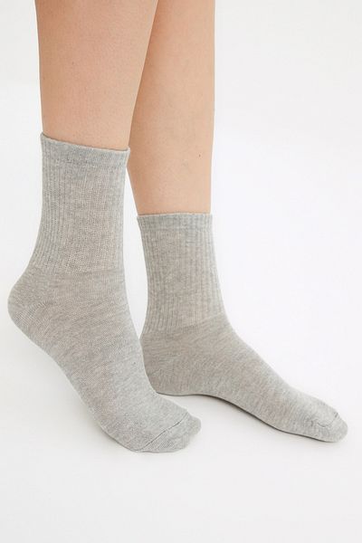 Trendyol Collection Черни 5 пакета памучни плетени чорапи TWOSS21CO0015