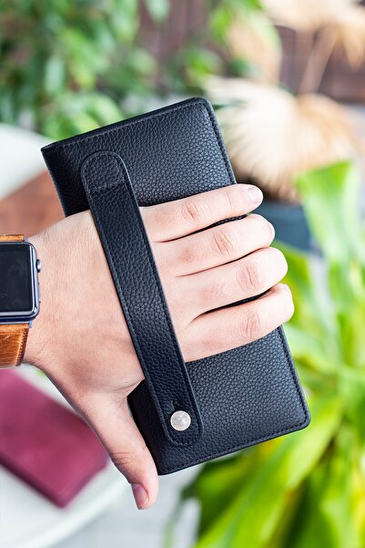 Garbalia Unisex Black Portfolio Wallet with Phone Compartment