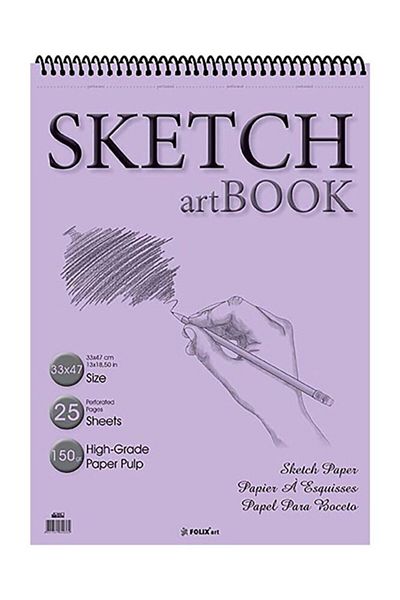 Folix A3 Size 33x47 Cm 25 Sheets Spiral Sketchbook - 150 Gr Sketchbook