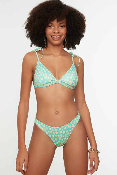 Trendyol Collection Bikini Set - Green - Polka dot