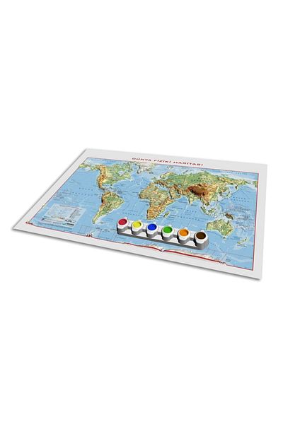 OkulStore Embossed World Physical Map Construction Set