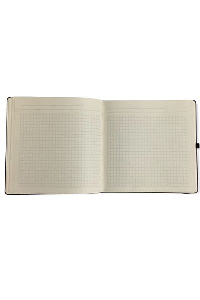 blume Acar Square Thermo Husa Piele 17*17 Cm 224 Pagini Caiet Negru în carouri