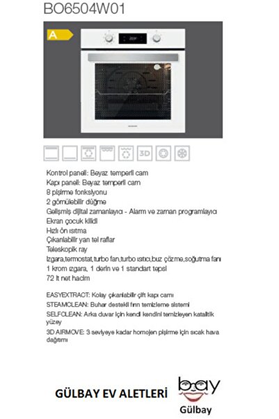 Silverline Beyaz Cam Ankastre Set (3457 Soho 60 Beyaz+cs5426w01+bo6504w01)