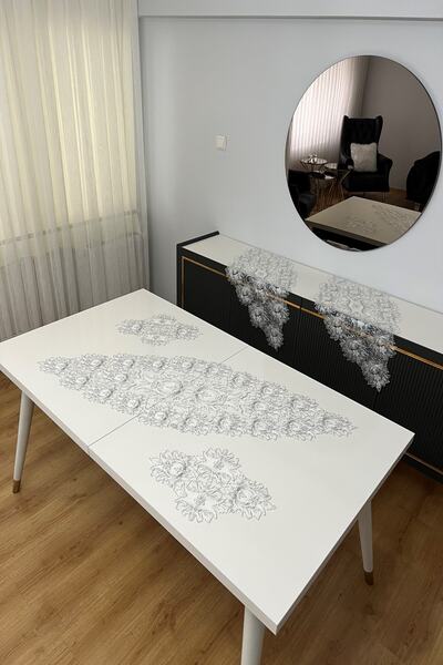 Çalışkan Çeyiz Evi 5 Parça Salon Takımı Dantelli Salon Takımı