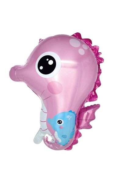 booddie Sea Horse Foil Balloon Sea Birthday Concept & Animal Figured Party Balloon Pink Color 66 cm