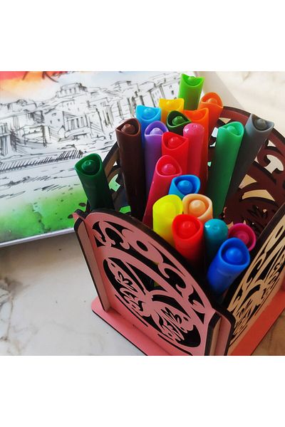 Notpa Desktop Wooden Butterfly Pen Holder