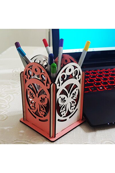 Notpa Desktop Wooden Butterfly Pen Holder