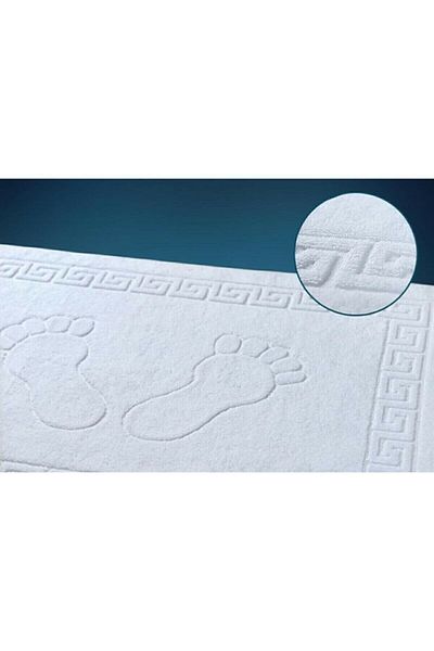 Lotusline Home Luxury 100% Cotton White Foot Towel 50*70 Σετ 3 τεμαχίων