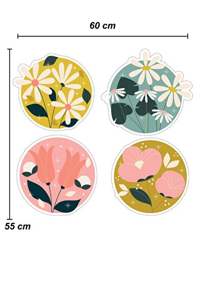 Sepet Yıldızı 60x55 Cm Flower Patterned Duar Sticker