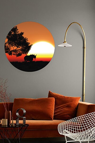 Sepet Yıldızı ملصق حائط مزخرف مطبوع عليه غروب الشمس الأفريقي مقاس 80x80 سم