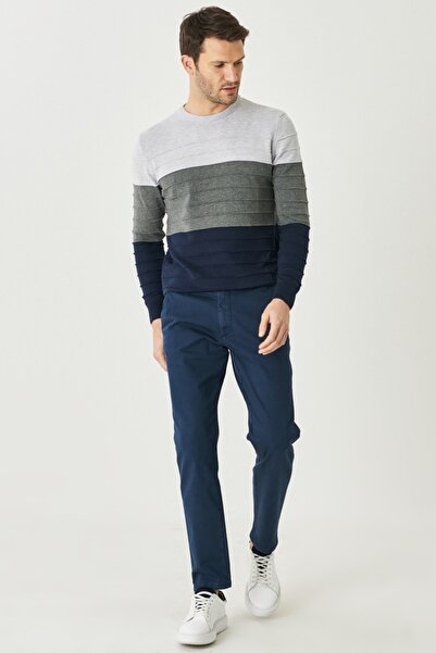 ALTINYILDIZ CLASSICS Pánské kalhoty s postranními kapsami v námořnické modré Comfort Fit 360° stretch ve všech směrech