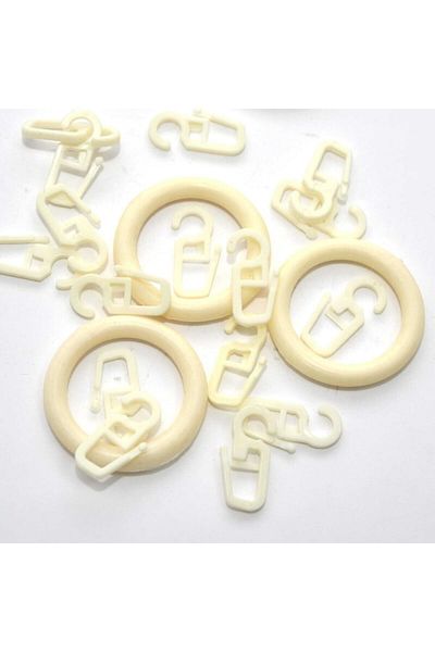 AR Rustic Curtain Ring and Clip Cream Color - 10 Pieces