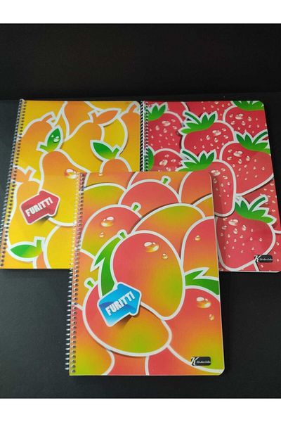 Keskin Colors Keskin Color 3 bucăți Furutti Spiral Notebook Copertă Pp 80 coli pătrate