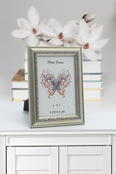 Seniste Modena Glass Decorative Picture Frame Single Silver Adjustable Stand-...