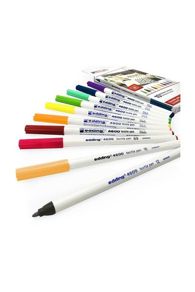Edding 4600 Textile Pen - 1mm, Set of 10, Fun Colors