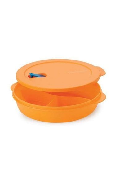 Tupperware Microwave Oven Heating Container with Compartments 1.4 Lt Micro Plate