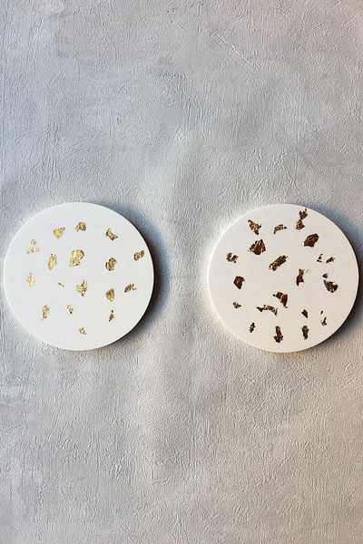 sin istanbul Set of 2 Gold Detailed Coasters Concrete