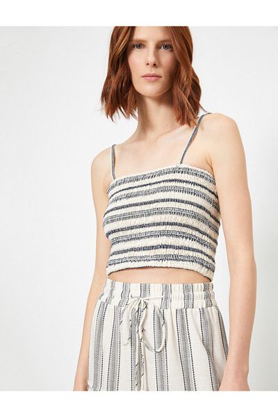Koton Skirtly Yours Styled By Melis Ağazat - Thin Strap Crop Μπλούζα