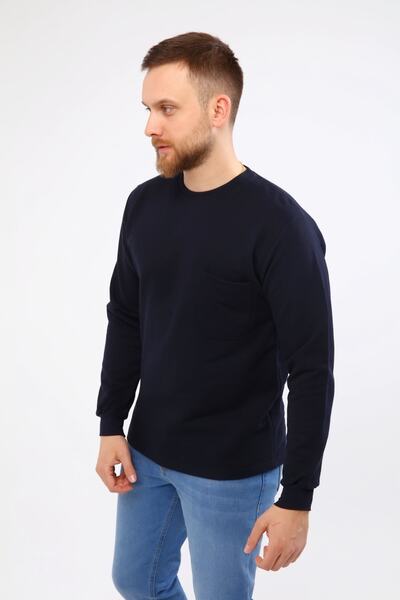 Çamdalı İş Elbiseleri Велосипедна комір синій 20/10 Двохнитковий зимовий робочий світшот