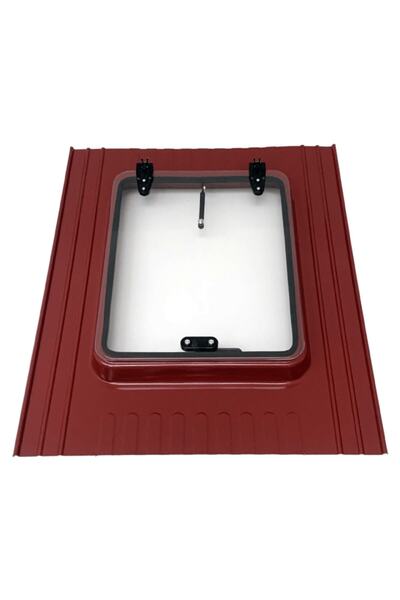 dritare Büyük Boy 70x55 Kiremit Çatı Çıkış Kapağı 1 Amortisörlü Ral - 3009 Bordo
