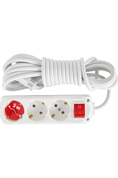 Almera 5 Meter Group Socket - 3-Piece Switched and Grounded Extension