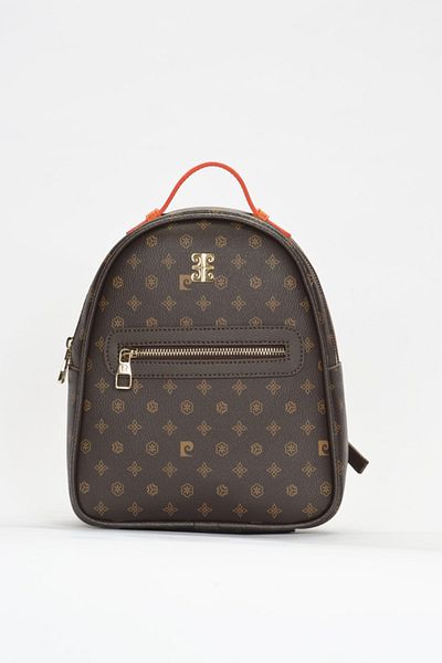 Pierre Cardin Καφέ Monogram Γυναικείο Σακίδιο Πλάτης 05PO22Y1541
