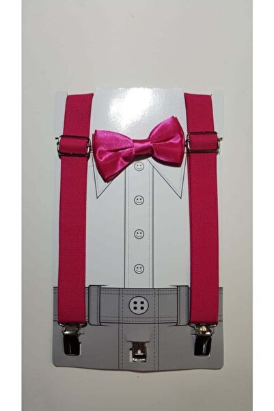 redbug kids Erkek Çocuk Fuşya Askı Papyon Set