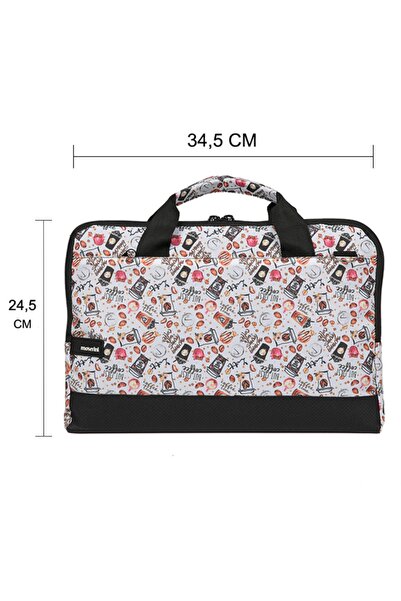 Moserini 14"-14.2" Patterned Macbook Air-pro Laptop Bag with Base Protection and Shoulder Strap - Spica