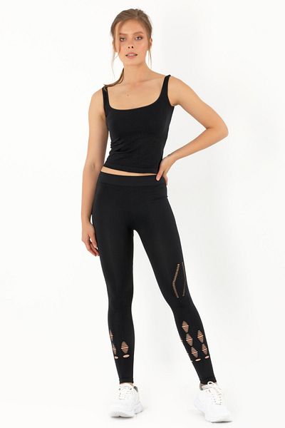 MioFit Leggings sport fără cusături cu detaliu din plasă pentru femei