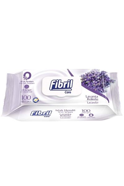 Fibril Wet Towel Wipes 100 Sheets Lavender Set of 12 with Plastic Cover 1200 Sheets