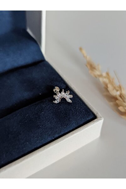 SU PERİSİ TAKI BİJUTERİ Cerrahi Çelik Gümüş Zirkon Güneş Model Piercing