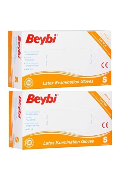 Beybi Pudralı Lateks Muayene Eldiveni S Beden 2'li