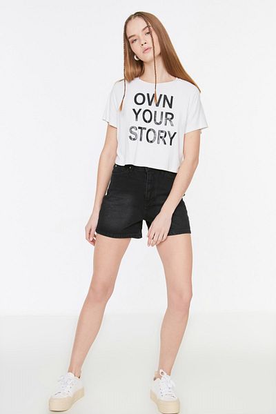 Trendyol Collection Shorts - Schwarz - Hoher Bund