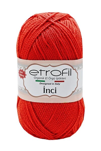 Etrofil خيوط الحياكة اليدوية اللؤلؤية - 100 جرام/230 م - 73046 أحمر