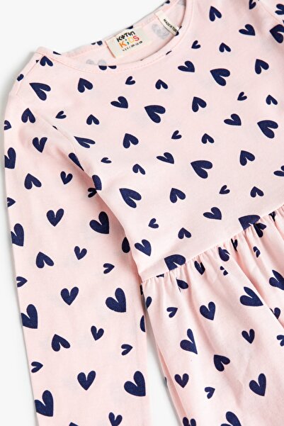 Koton Kalp Baskılı Uzun Kollu Elbise Pamuklu