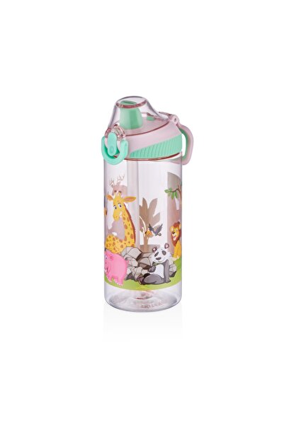 Vagonlife ,animals Tritan Pink-green (with movable handle) Children's Water B...