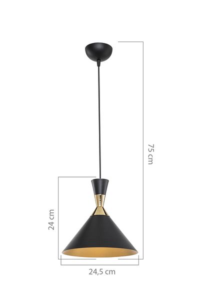 Gloria Zeron Metal Pendant Lamp - Black / Gold