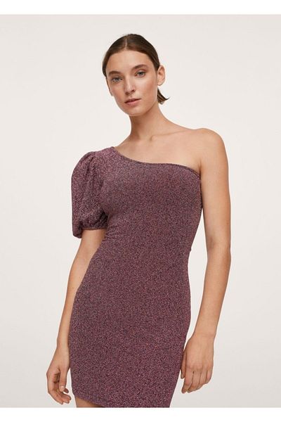 MANGO Woman Rochie țesută strălucitoare