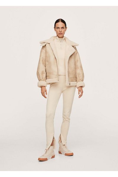 MANGO Woman Zippered Knitwear Trousers