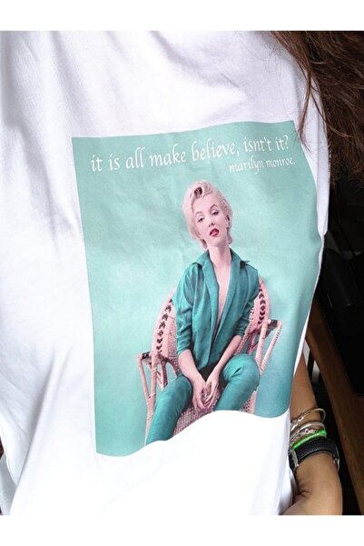 Beyaz Kadın Tişört Marilyn