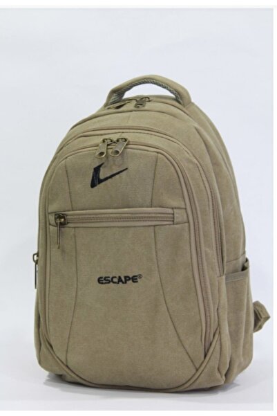 ESCAPE Canvas Fabric Beige Color 15.6 Inch Backpack with Laptop Compartment