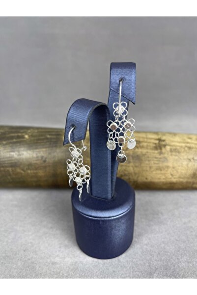 BEY SİLVER Telkari Gümüş Üç Pullu Gümüş Kadın Küpe