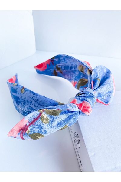CSR AKSESUAR Coroană cu fundă florală albastră