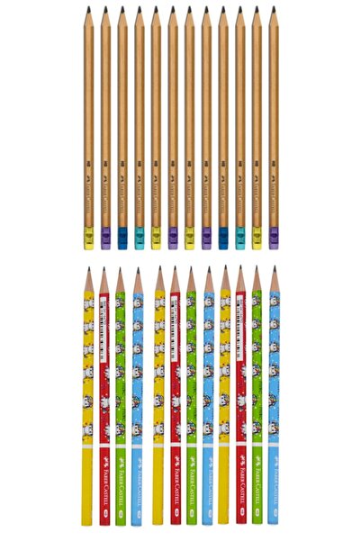 Faber Castell Unicorn Pencil & Natural Pencil with Eraser 12 Pieces Each School Stationery 2022 New Design
