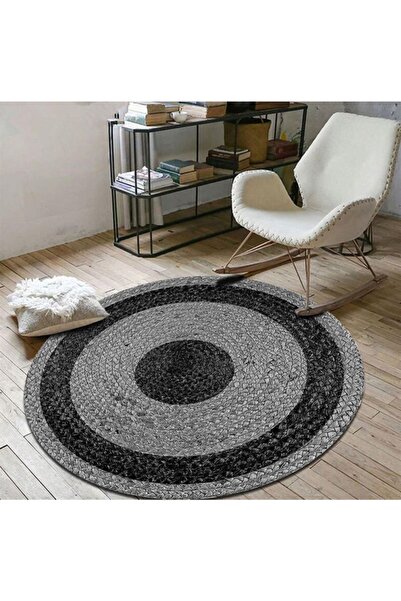 Bonny Home Jüt Yuvarlak Hasır Halı Yolluk Salon Oda Mutfak Halısı Ks-1029