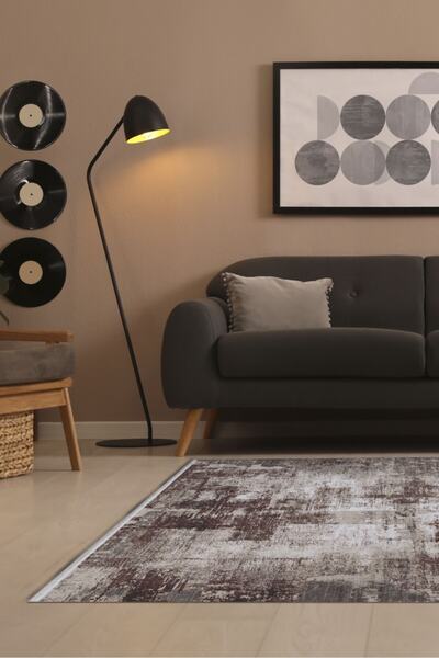 Royal Halı Royal Picasso Po04b Kahverengi Eskitme Dokuma Taban Halı